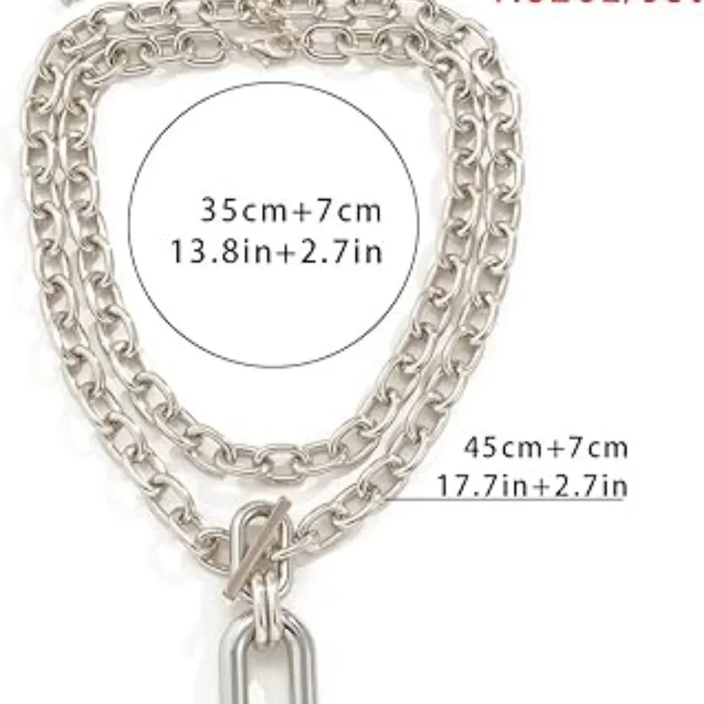 Women's‎ Chunky Statement Necklace Silver Tone Brand New !!